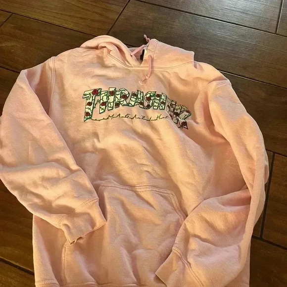 Thrasher pink roses hoodie small - Picture 2 of 4